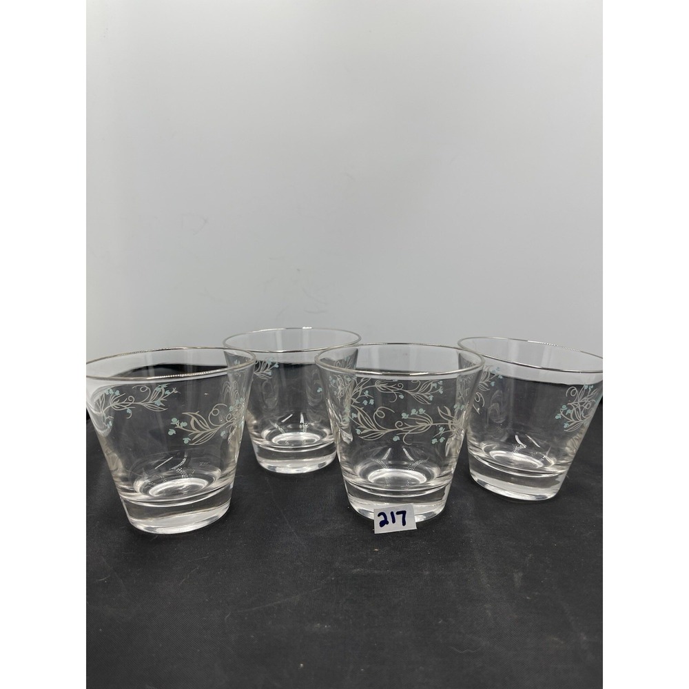 4- Homer Laughlin "Celeste" Low Ball‎ Glasses